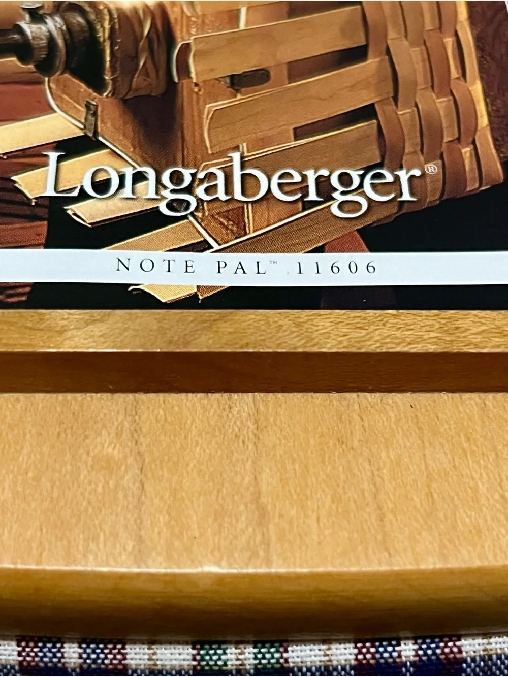 Longaberger Note Pal Basket Plaid Liner Plastic Protector Brochure Dated 2000